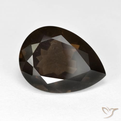 Quartzo Fumê Chocolate marrom Natural 6.21ct, Formato de pêra, VVS-VS