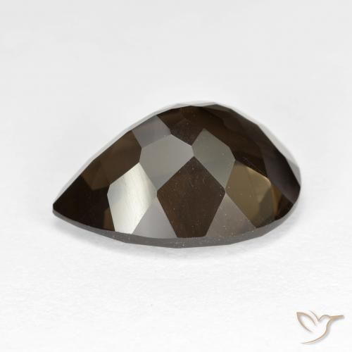 Quartzo Fumê Chocolate marrom Natural 6.21ct, Formato de pêra, VVS-VS