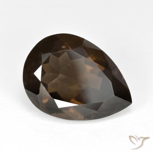 6.74ct Natural Marrom Quartzo Fumê, Formato de pêra, VVS-VS