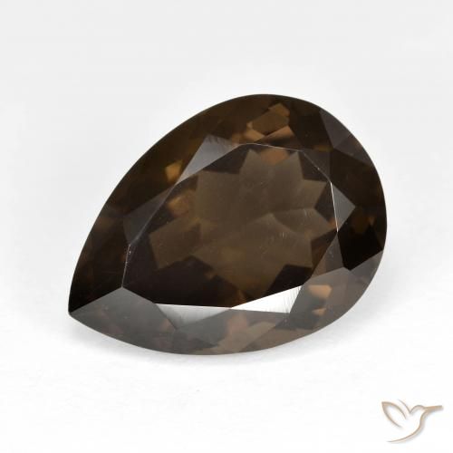 Quartzo Fumê Marrom Natural 6.74ct, Formato de pêra, VVS-VS