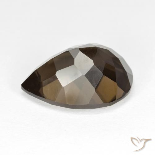 Quartzo Fumê Marrom Natural 6.74ct, Formato de pêra, VVS-VS