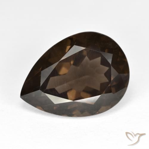 6.71ct Natural Marrom Quartzo Fumê, Formato de pêra, VVS-VS