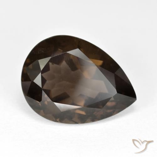 Quartzo Fumê Marrom Natural 6.71ct, Formato de pêra, VVS-VS
