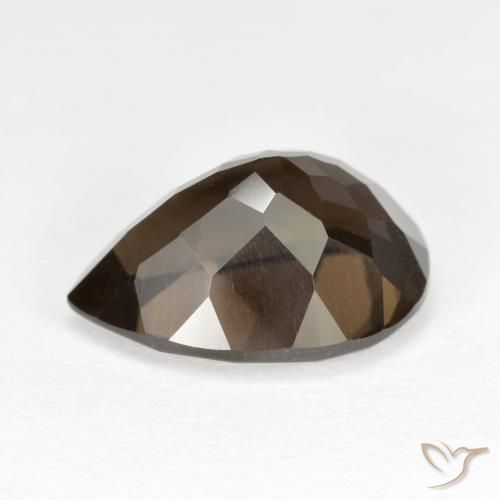 Quartzo Fumê Marrom Natural 6.71ct, Formato de pêra, VVS-VS