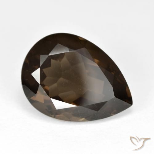 6.79ct Natural Castanho médio Quartzo Fumê, Formato de pêra, VVS-VS