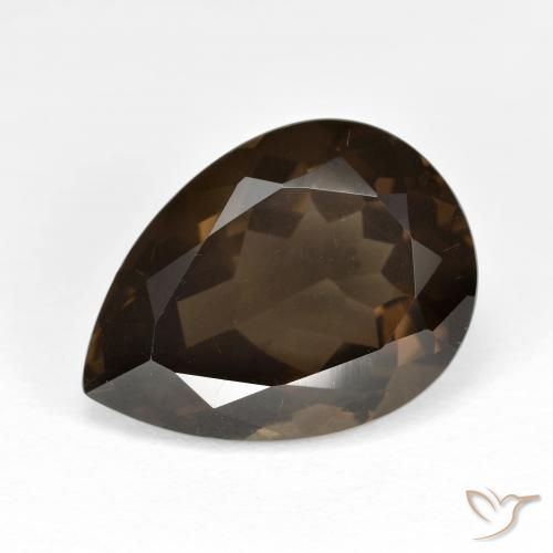 Quartzo Fumê Castanho médio Natural 6.79ct, Formato de pêra, VVS-VS