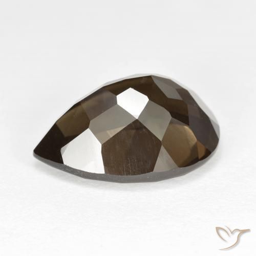 Quartzo Fumê Castanho médio Natural 6.79ct, Formato de pêra, VVS-VS