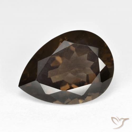6.29ct Natural Marrom Quartzo Fumê, Formato de pêra, VVS-VS