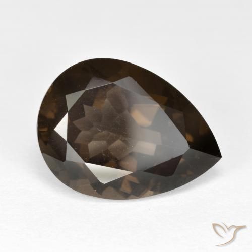 Quartzo Fumê Marrom Natural 6.29ct, Formato de pêra, VVS-VS