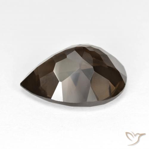 Quartzo Fumê Marrom Natural 6.29ct, Formato de pêra, VVS-VS