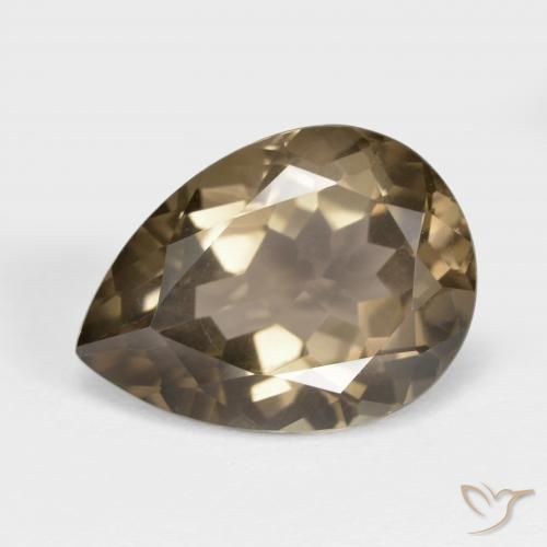 6.33ct Natural Castanho Médio-Claro Quartzo Fumê, Formato de pêra, VVS-VS