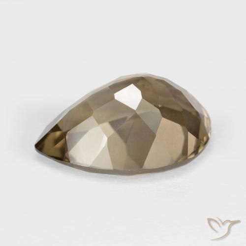 Quartzo Fumê Castanho Médio-Claro Natural 6.33ct, Formato de pêra, VVS-VS