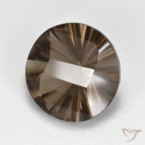 7.75ct Natural Hickory Brown Quartzo Fumê, Redondo, VS