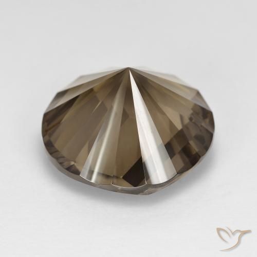 Quartzo Fumê Castanho Médio-Claro Natural 7.77ct, Redondo, VVS-VS