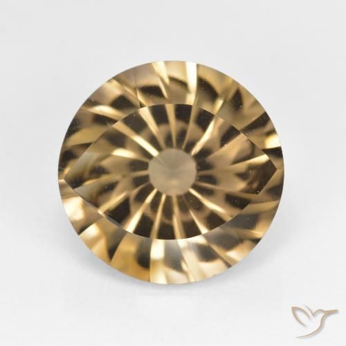 5.43ct Natural Castanho Médio-Claro Quartzo Fumê, Redondo, VVS