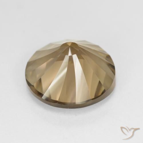 Quartzo Fumê Castanho Médio-Claro Natural 5.43ct, Redondo, VVS