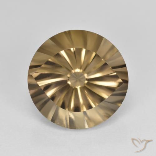 5.42ct Natural Marrom Quente Quartzo Fumê, Redondo, VVS