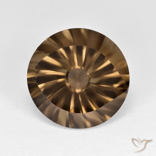 5.05ct Natural Marrom Quente Quartzo Fumê, Redondo, VS