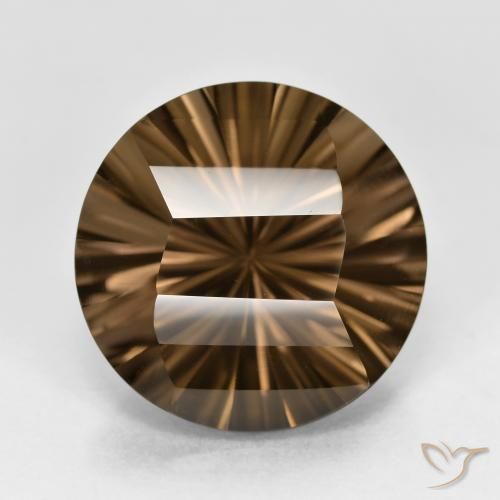 Quartzo fumê marrom natural 8,65ct, corte redondo, VVS