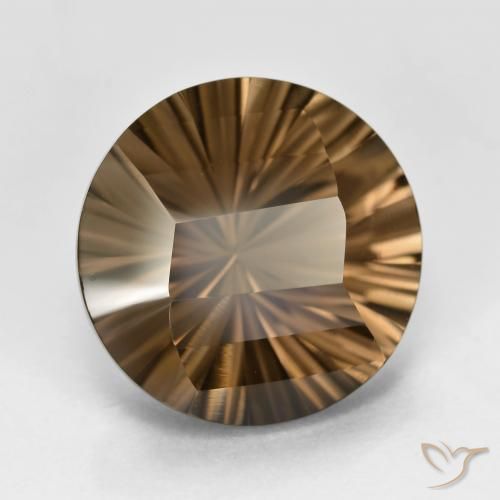 Quartzo fumê marrom natural 8,65ct, corte redondo, VVS
