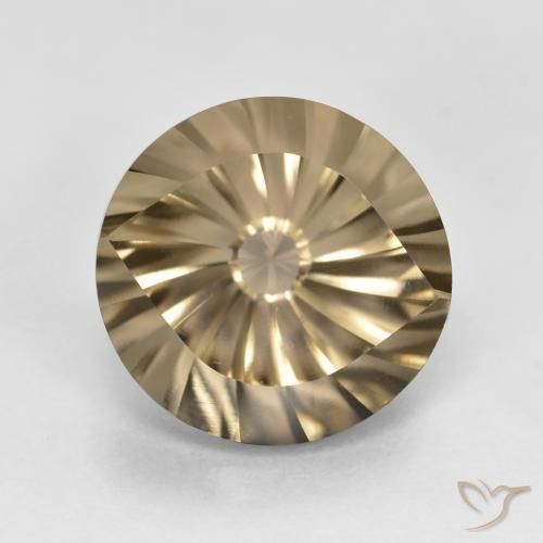 5.32ct Natural Castanho Médio-Claro Quartzo Fumê, Redondo, VVS