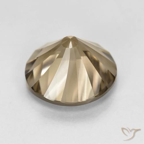 Quartzo Fumê Castanho Médio-Claro Natural 5.32ct, Redondo, VVS