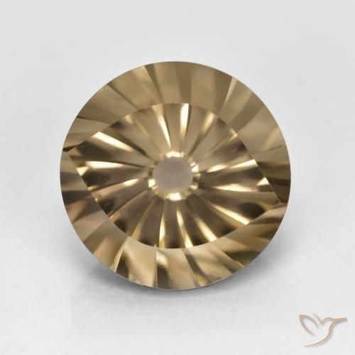 5.66ct Natural Marrom Quente Quartzo Fumê, Redondo, VVS