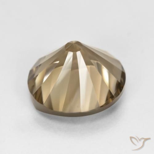 Quartzo Fumê Marrom Quente Natural 5.66ct, Redondo, VVS