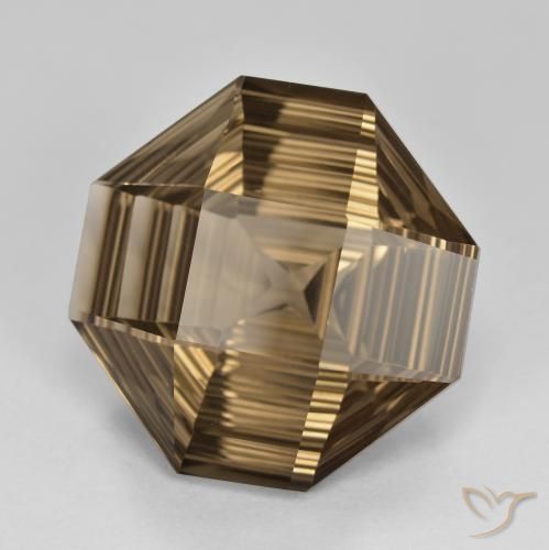 Quartzo Fumê Castanho Médio-Claro Natural 13.25ct, Corte Octógono / Esmeralda, VVS