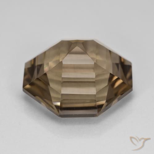 Quartzo Fumê Castanho Médio-Claro Natural 13.25ct, Corte Octógono / Esmeralda, VVS