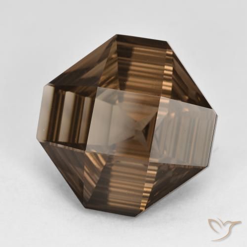 Quartzo Fumê Marrom escuro Natural 6.25ct, Corte Octógono / Esmeralda, VVS-VS