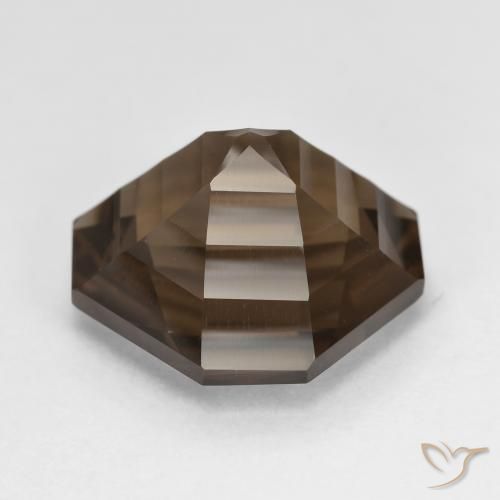 Quartzo Fumê Marrom escuro Natural 6.25ct, Corte Octógono / Esmeralda, VVS-VS