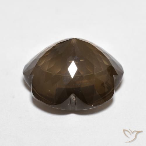 Quartzo Fumê Marrom Quente Natural 11.15ct, Flor cortada, Transparente