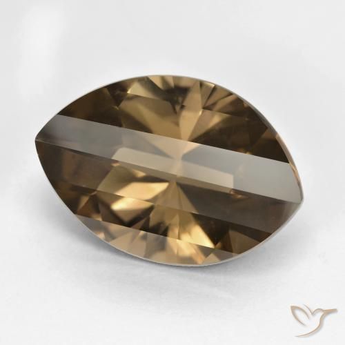 10.50ct Natural Castanho médio-escuro Quartzo Fumê, Marquesa, VVS-VS