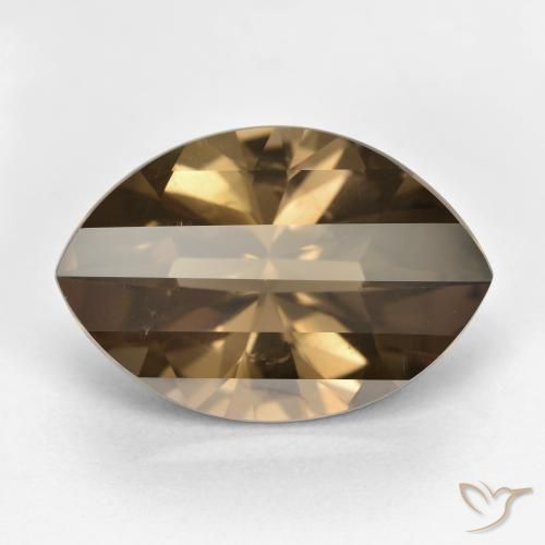 Quartzo Fumê Castanho médio-escuro Natural 10.50ct, Marquesa, VVS-VS