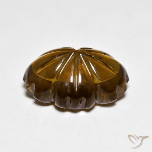 Quartzo Fumê Marrom Caramelo Natural 6.45ct, Flor cortada, Transparente