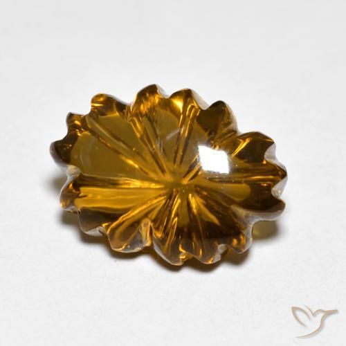 Quartzo Fumê Castanho Médio-Claro Natural 6.51ct, Flor cortada, Transparente