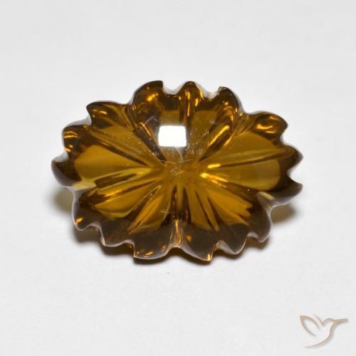 6.24ct Natural Marrom Quente Quartzo Fumê, Flor cortada, Transparente