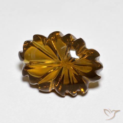 Quartzo Fumê Marrom Quente Natural 6.24ct, Flor cortada, Transparente
