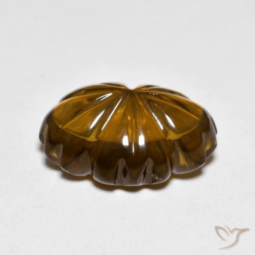 Quartzo Fumê Marrom Quente Natural 6.24ct, Flor cortada, Transparente