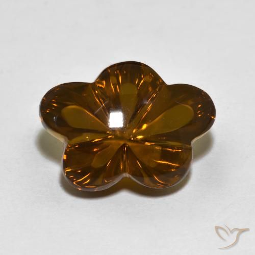 6.29ct Natural Marrom escuro Quartzo Fumê, Flor cortada, Transparente