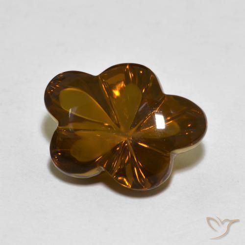 Quartzo Fumê Marrom escuro Natural 6.29ct, Flor cortada, Transparente
