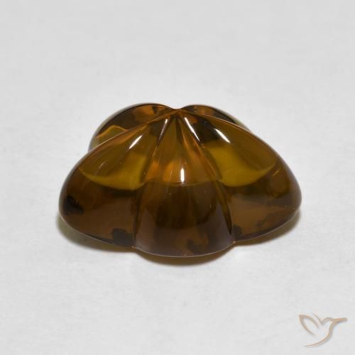 Quartzo Fumê Marrom escuro Natural 6.29ct, Flor cortada, Transparente