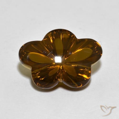 6.11ct Natural Marrom escuro Quartzo Fumê, Flor cortada, Transparente
