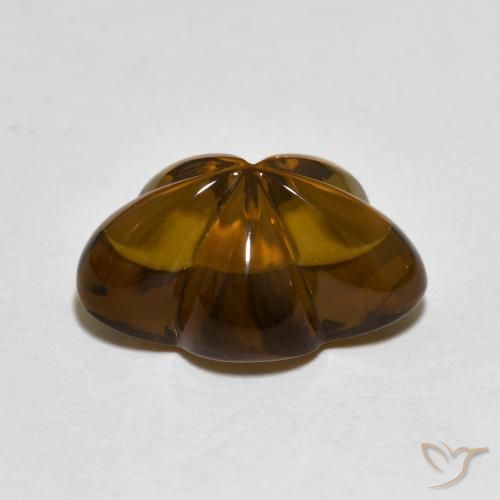 Quartzo Fumê Marrom escuro Natural 6.11ct, Flor cortada, Transparente