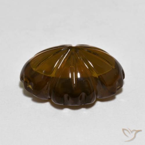 Quartzo Fumê Marrom escuro Natural 9.44ct, Flor cortada, Transparente