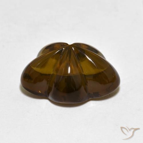 Quartzo Fumê Marrom Quente Natural 6.12ct, Flor cortada, Transparente