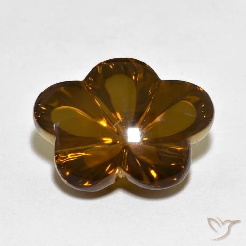 10.13ct Natural Marrom Quente Quartzo Fumê, Flor cortada, Transparente