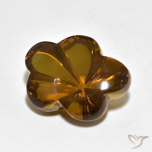 Quartzo Fumê Marrom Quente Natural 10.13ct, Flor cortada, Transparente