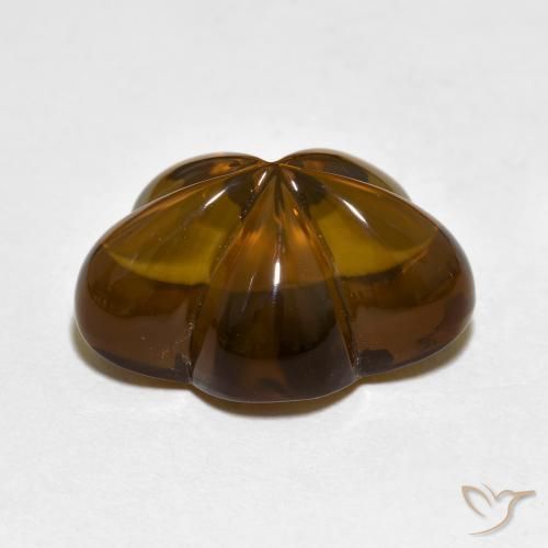 Quartzo Fumê Marrom Quente Natural 10.13ct, Flor cortada, Transparente